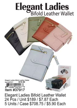 Elegant Ladies Bifold Leather Wallet